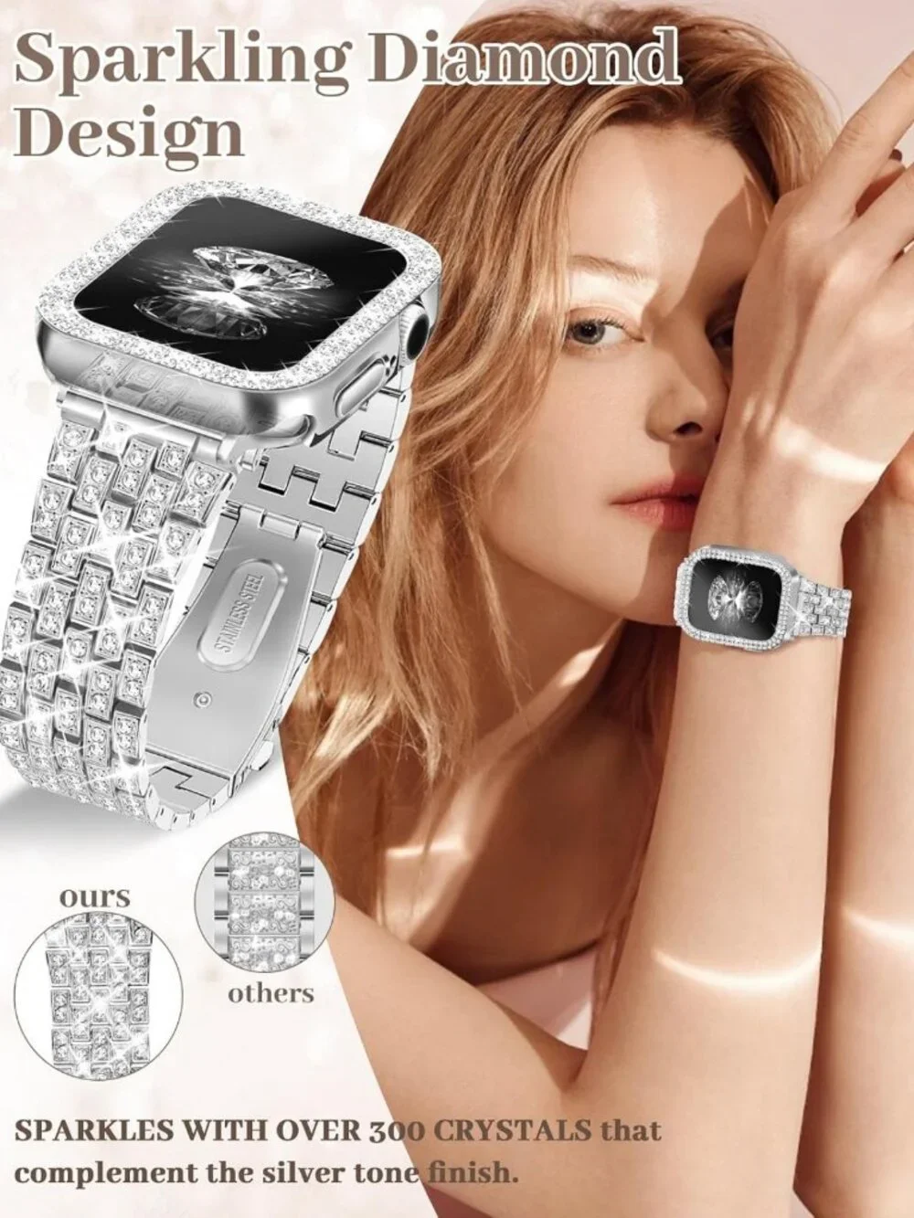 Luxury Diamond Bling Bands for Apple Watch 38mm-49mm | Metal Bracelet Strap